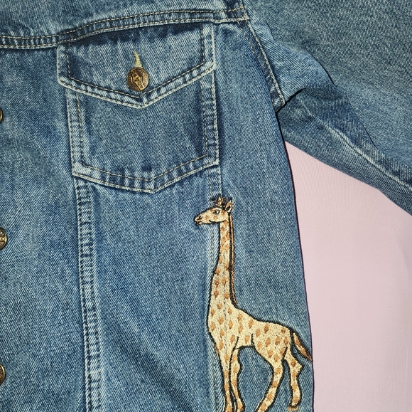 Giraffe Jean jacket embroidered - Picture 4 of 5